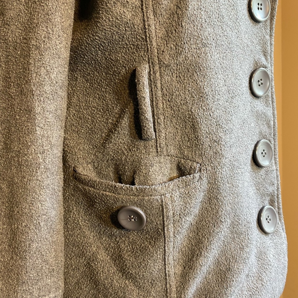 Chic Gray Button-Up Pea Coat - image 6